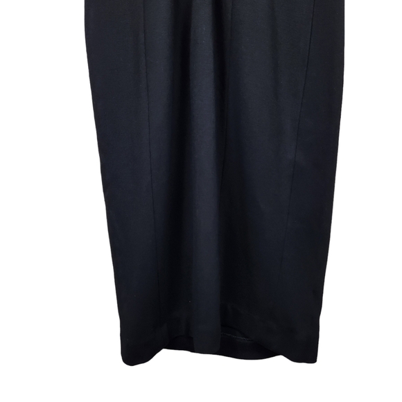 Calvin Klein Black Ruffled Zipper Floral Rose Shealth Dress LBD Women's Size 2 - Picture 6 of 12